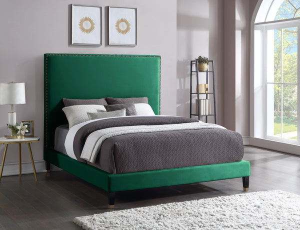 Harlie Green Velvet Full Bed