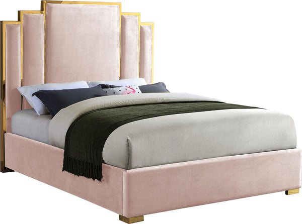 Hugo Pink Velvet King Bed image