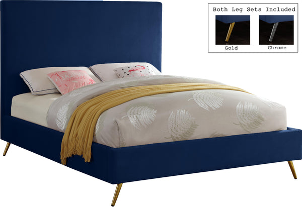 Jasmine Navy Velvet Full Bed image