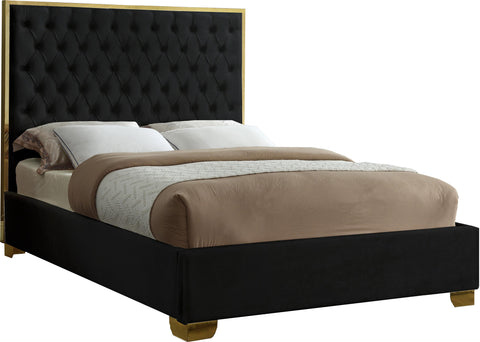 Lana Black Velvet King Bed