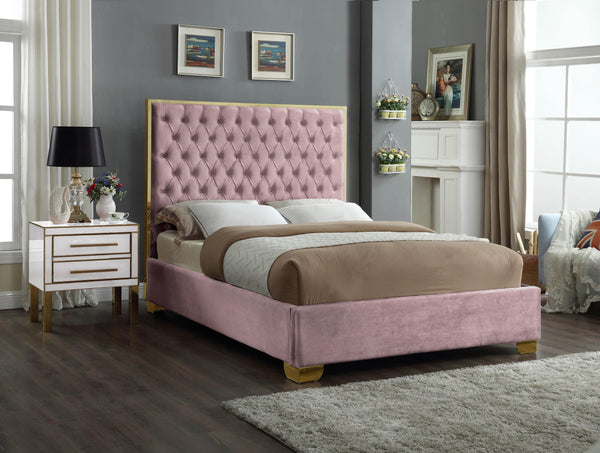 Lana Pink Velvet Full Bed