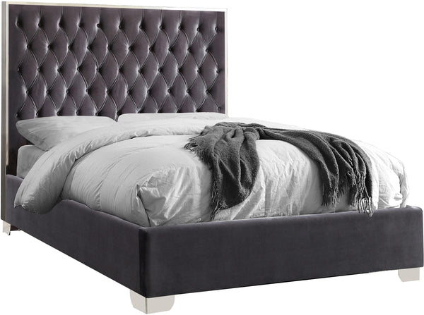 Lexi Grey Velvet King Bed