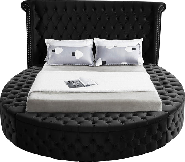 Luxus Black Velvet King Bed (3 Boxes)