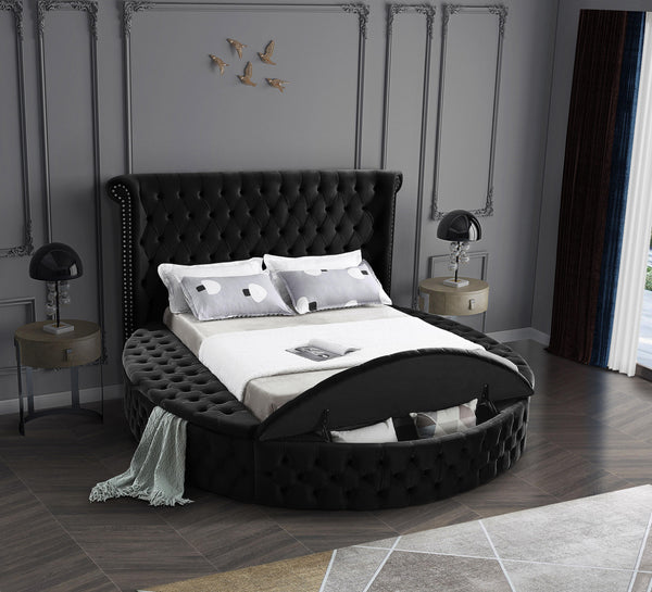 Luxus Black Velvet Full Bed (3 Boxes)