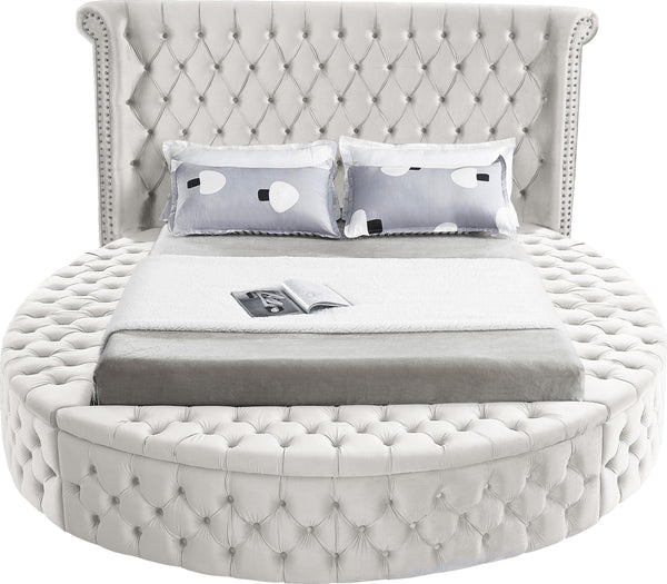 Luxus Cream Velvet Full Bed (3 Boxes)