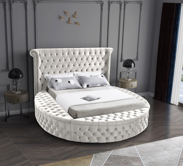 Luxus Cream Velvet King Bed (3 Boxes)