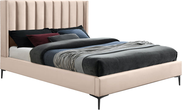 Nadia Pink Velvet Queen Bed