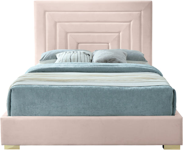 Nora Pink Velvet King Bed