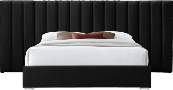 Pablo Black Velvet Queen Bed