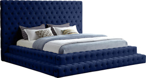 Revel Navy Velvet King Bed (3 Boxes) image