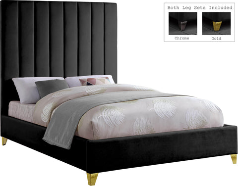 Via Black Velvet King Bed