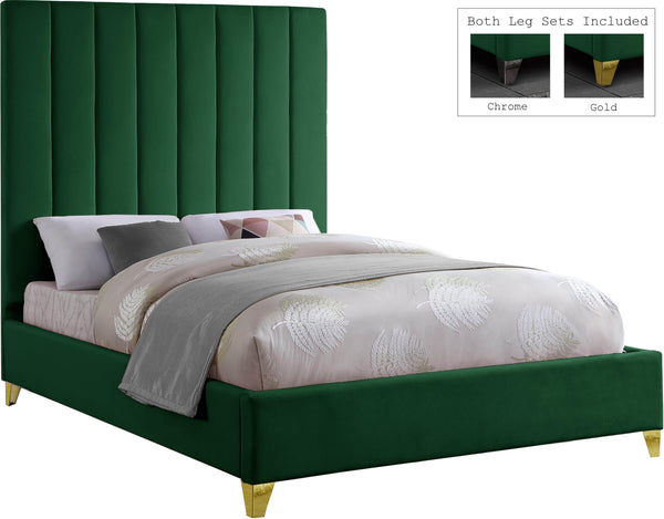 Via Green Velvet Queen Bed image