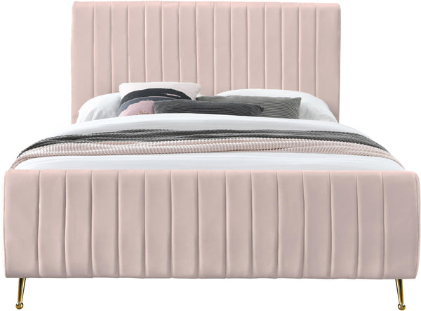 Zara Pink Velvet King Bed (3 Boxes)