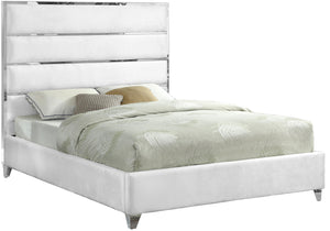 Zuma White Velvet Full Bed image