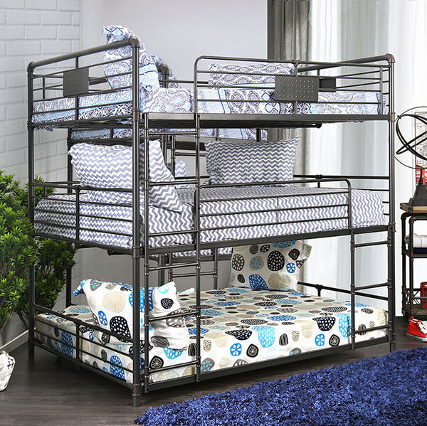 Olga I Sand Black Full/Full/Full Bunk Bed image