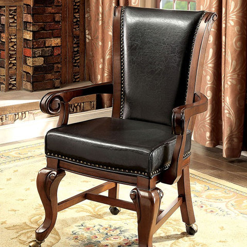 MELINA Brown Cherry/Black Arm Chair image