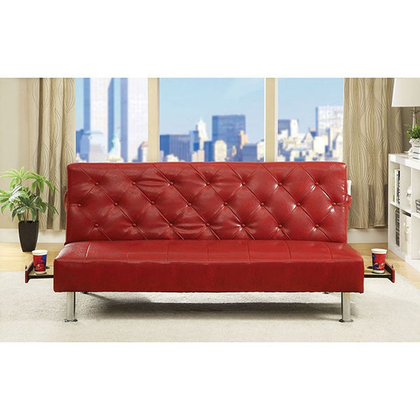 Farel Futon Sofa Red & White