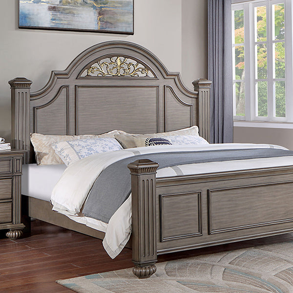 Syracuse Bed Cherry & Grey