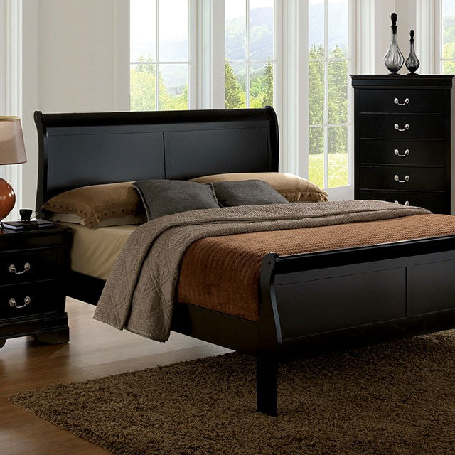 Louis Philippe Bed Black, White, & Cherry