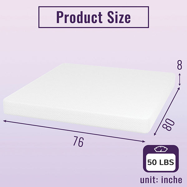 Nasturtium 8" E.King Bamboo Charcoal Infused Memory Foam