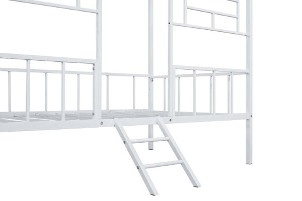 Rhonda Twin Loft Bed White, Silver, & Black