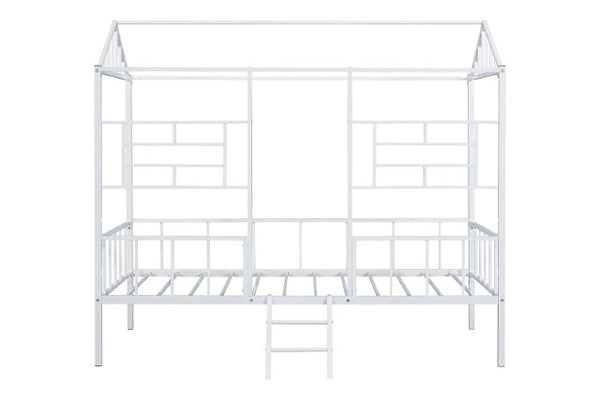 Rhonda Twin Loft Bed White, Silver, & Black
