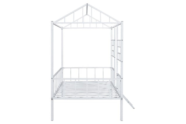 Rhonda Twin Loft Bed White, Silver, & Black
