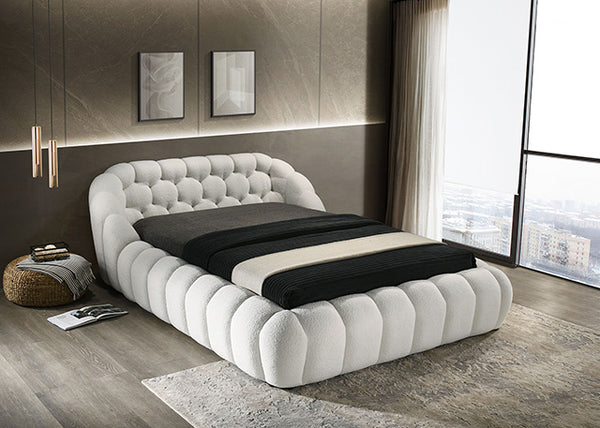 Newquay E.King & Queen Bed White, Grey, & Black