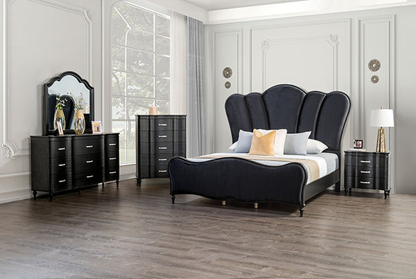 Melodi Parc E.King & Queen Bed Black & Silver