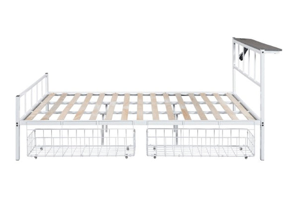 Nicoli Queen Metal Bed With Underbed Storage